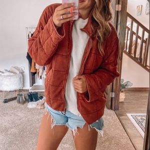 Forever 21 Quilted Zip Up Jacket (Free People dolman jacket dupe)